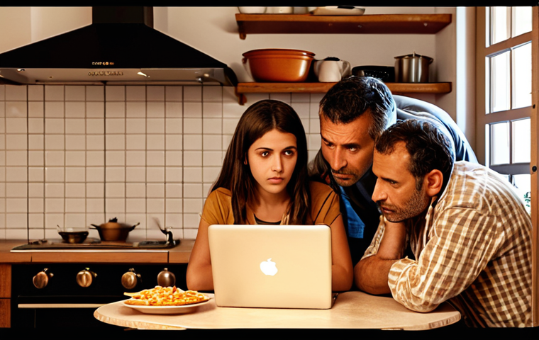 **Image Prompt:** A cozy Italian family sitting around a kitchen table, looking at a laptop displaying a graph of fluctuating interest rates. The setting is a typical Italian kitchen with warm lighting and traditional decor. Emphasize the concern and confusion on their faces. "BCE tassi di interesse" subtly displayed on the laptop screen.
