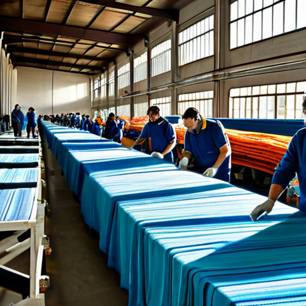 주식 투자와 환율 상관성 - Exporter Success**
"A bustling textile factory in Prato, Italy. Fully clothed workers are inspectin...