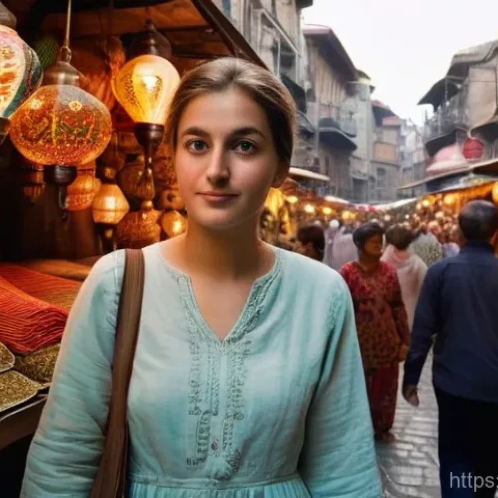 환율 계산기 추천 앱 - **Prompt:** A young Italian female traveler, in her early 20s, with light brown hair pulled back, we...