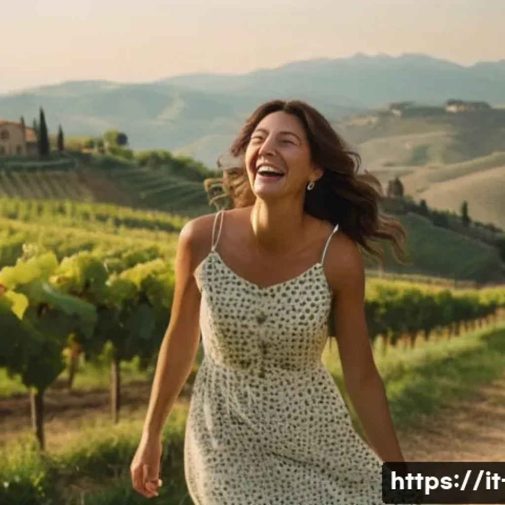 은행 VIP 혜택 조건 - **Prompt:** A sun-drenched Tuscan vineyard at golden hour. In the foreground, a young woman in a flo...